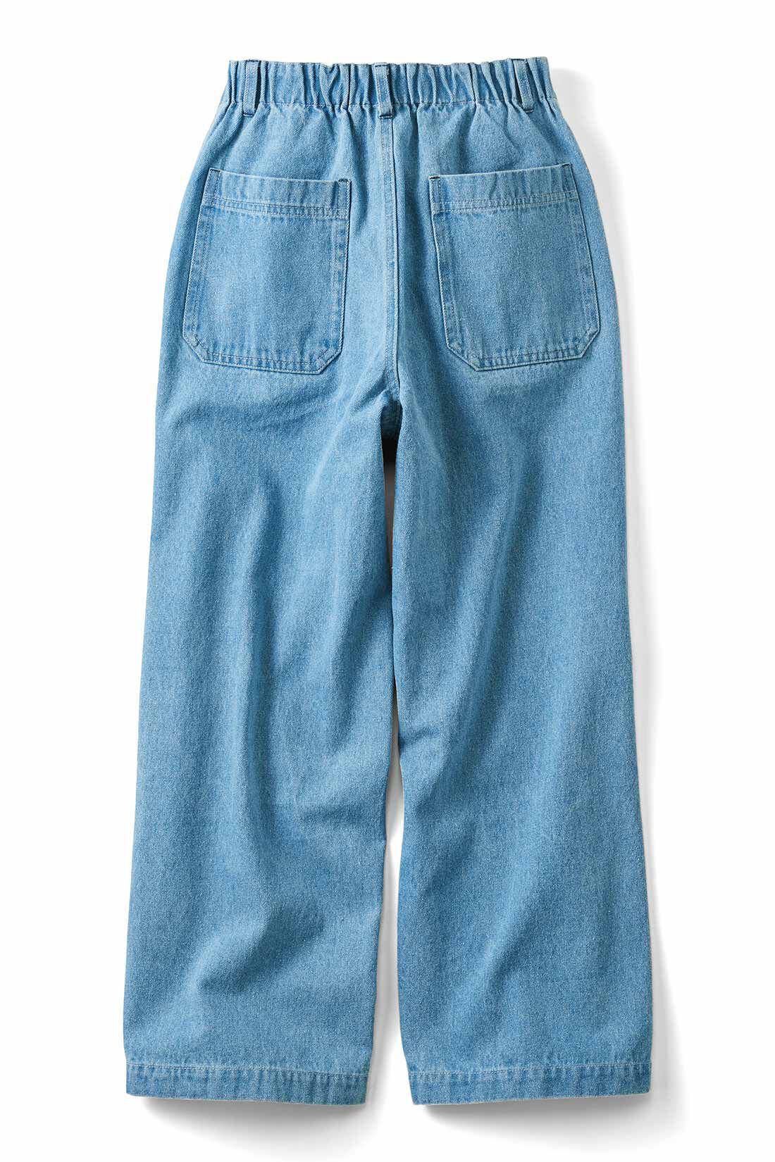 THREE FIFTY STANDARD|THREE FIFTY STANDARD ブリーチ加工をほどこした デニムワイドパンツ