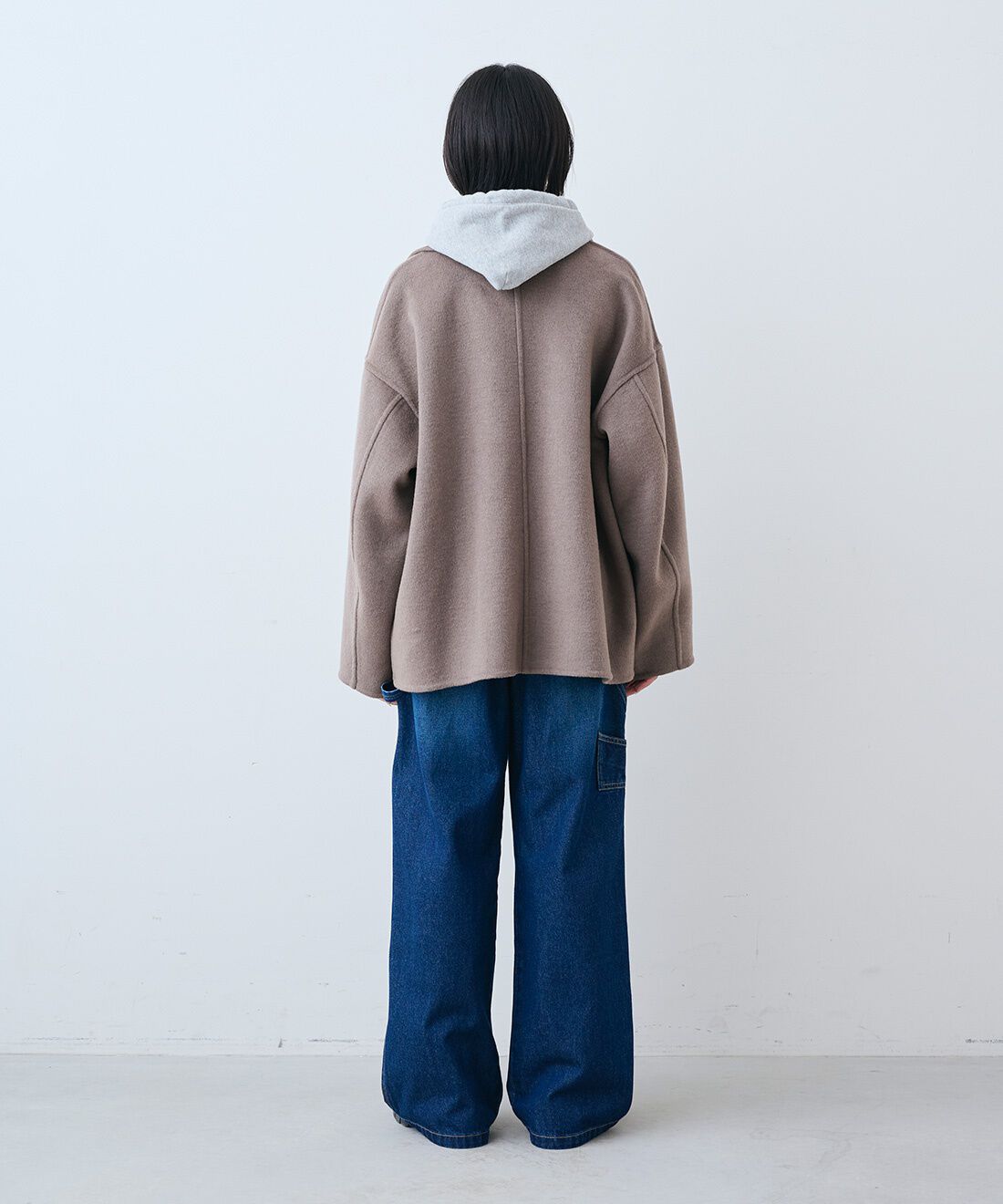 THREE FIFTY STANDARD|トンプキン裏毛スウェット パーカー〈杢グレー〉と11.5oz デニムのペインター パンツのコーディネート