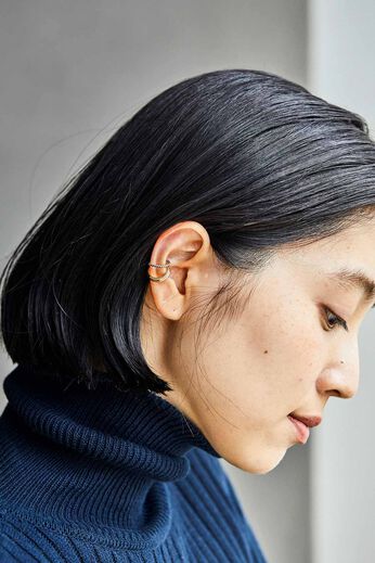 THREE FIFTY STANDARD | シンプルデザインのイヤカフセット〈ゴールド×シルバー〉