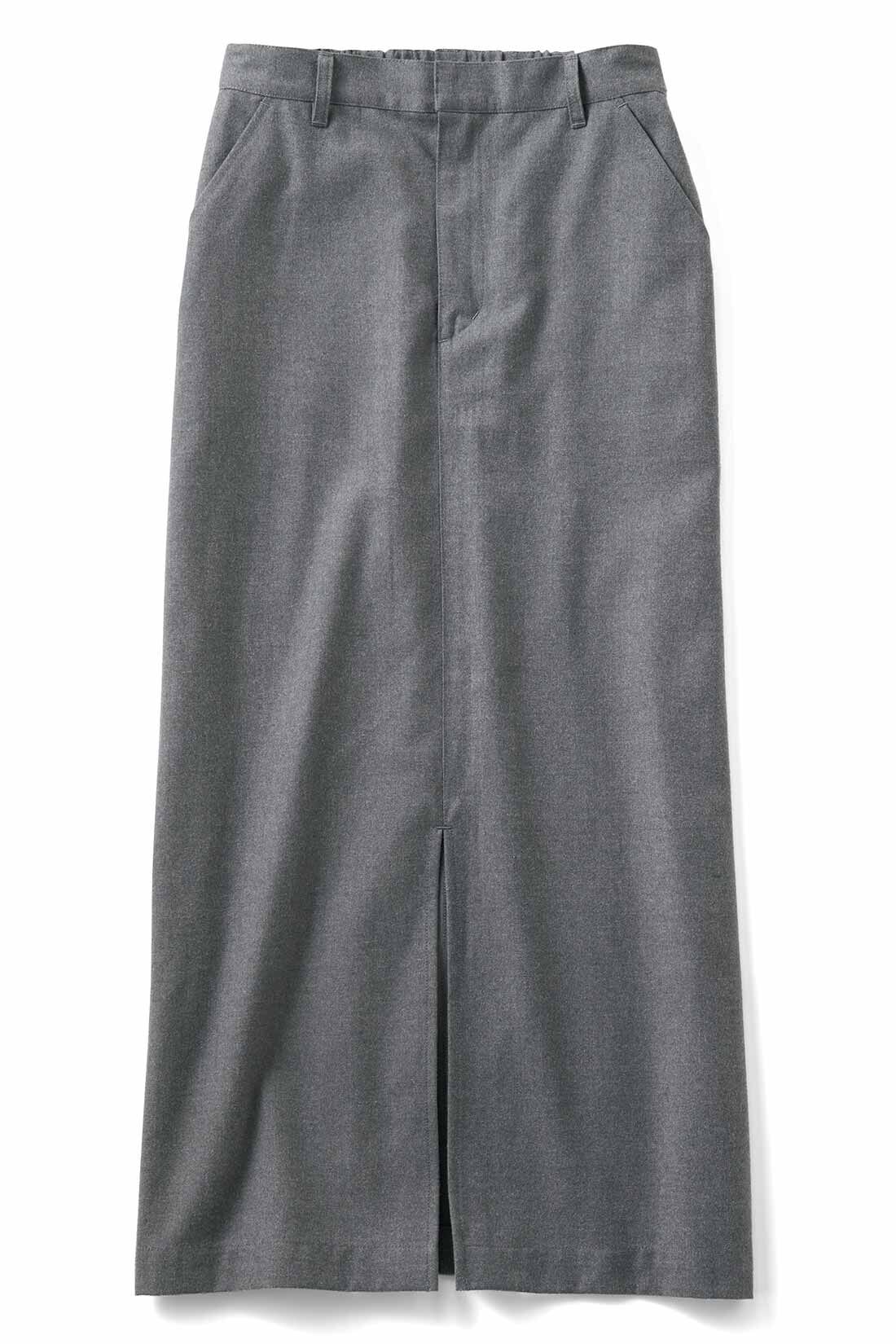 THREE FIFTY STANDARD|THREE FIFTY STANDARD　フロントスリットのタイトスカート〈杢（もく）グレー〉