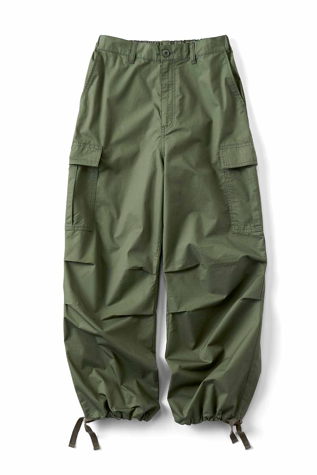 THREE FIFTY STANDARD|THREE FIFTY STANDARD ほどよいシルエットのカーゴパンツ〈ミリタリーグリーン〉