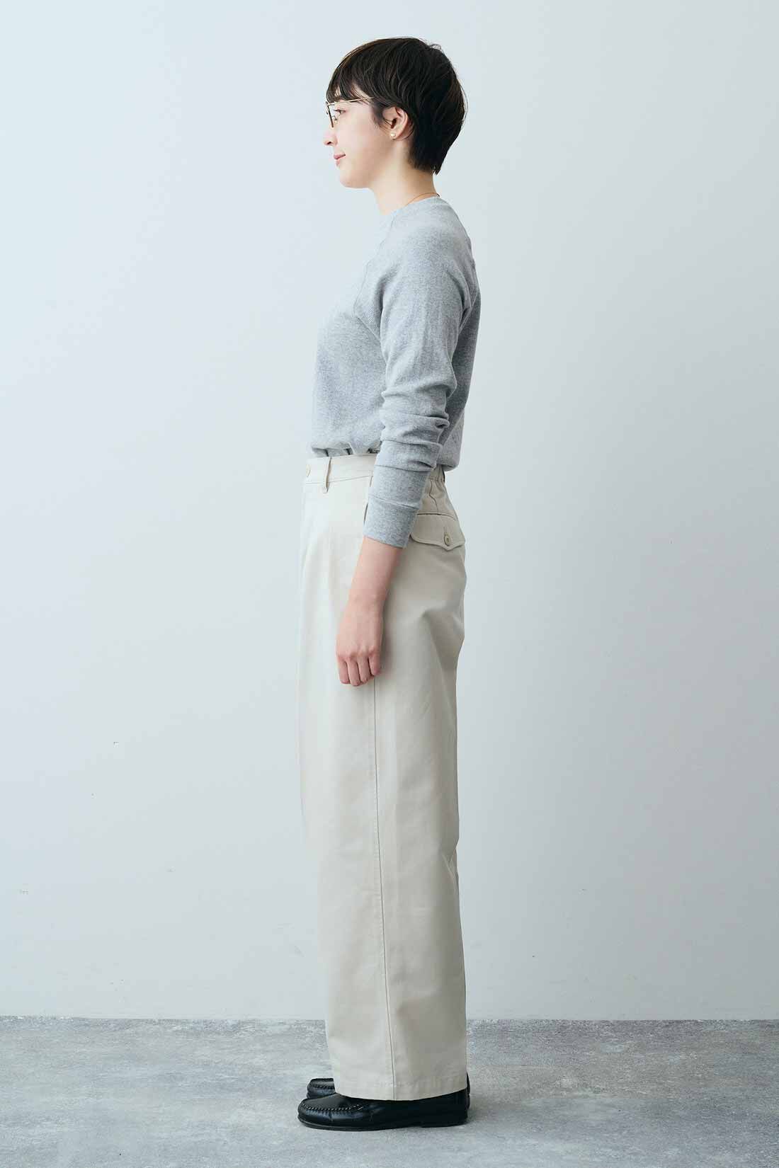 THREE FIFTY STANDARD|THREE FIFTY STANDARD スタンダードなチノパンツ〈ライトベージュ〉