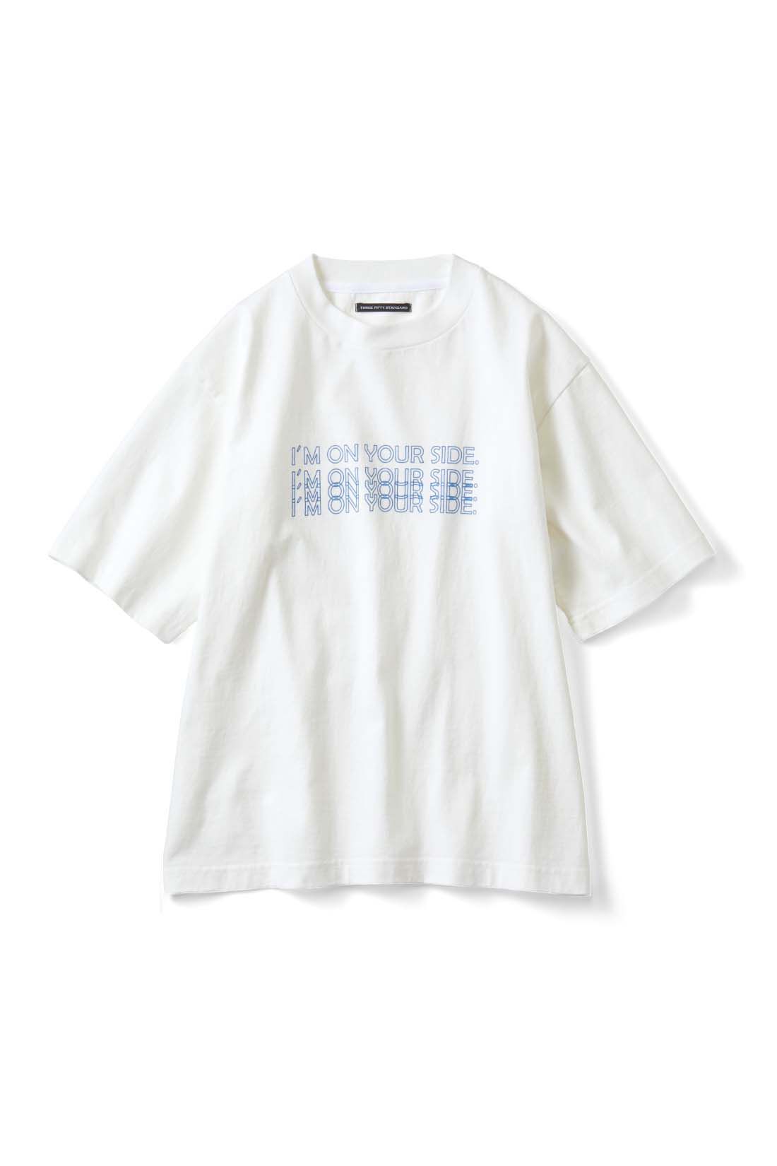 THREE FIFTY STANDARD|THREE FIFTY STANDARD　丸胴仕様のロゴプリントＴシャツ〈オフホワイト〉
