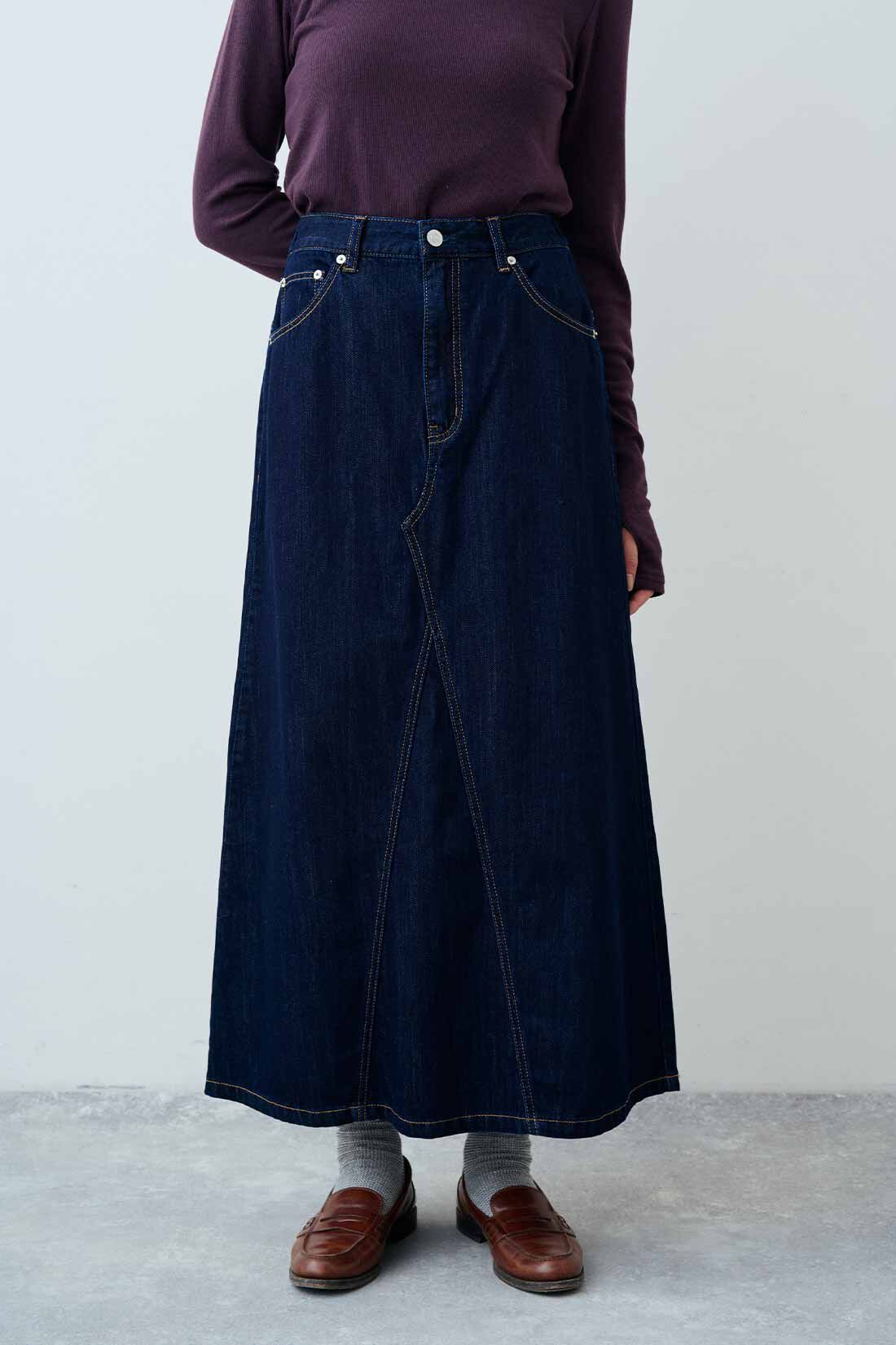 THREE FIFTY STANDARD|THREE FIFTY STANDARD　デニムのAラインスカート|FRONT