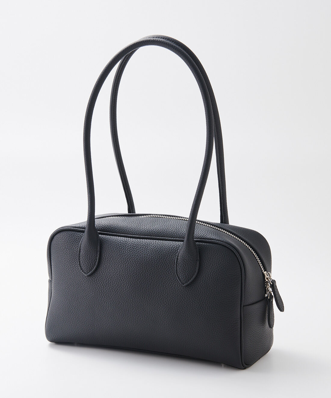 THREE FIFTY STANDARD［スリーフィフティースタンダード］|THREE FIFTY STANDARD　レザーのワイドボストンバッグ〈ブラック〉