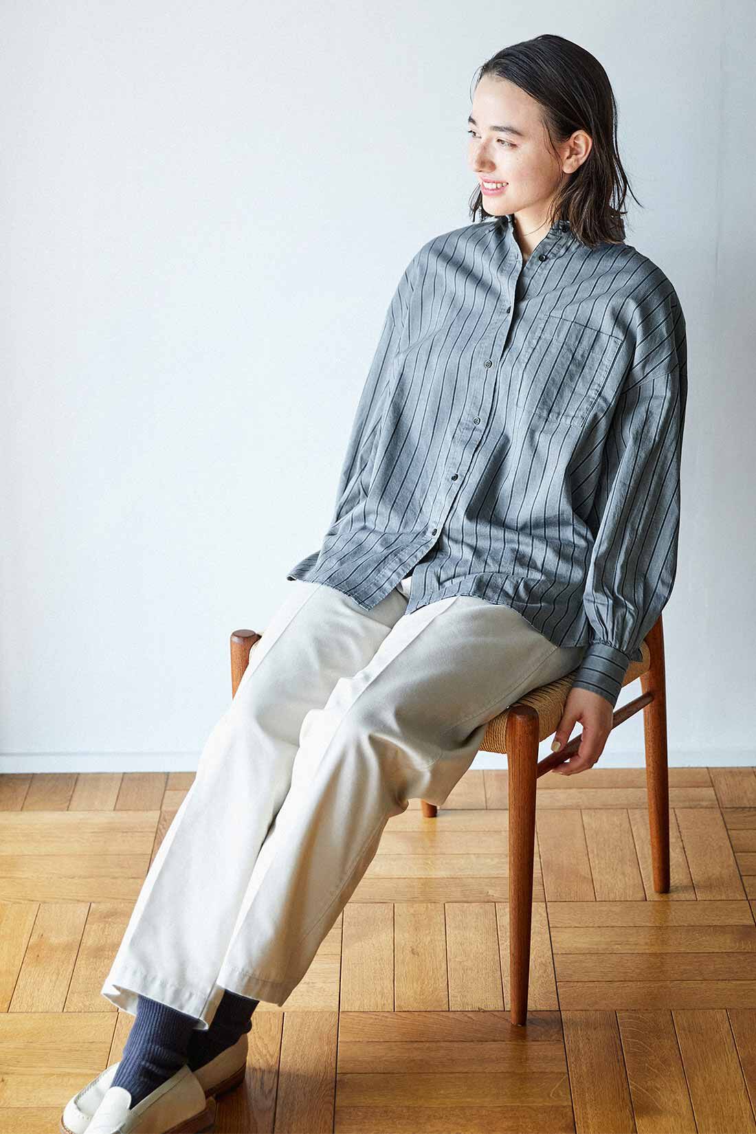 THREE FIFTY STANDARD|スタンダードなチノパンツライトベージュ　ＴＦＳのコーディネート