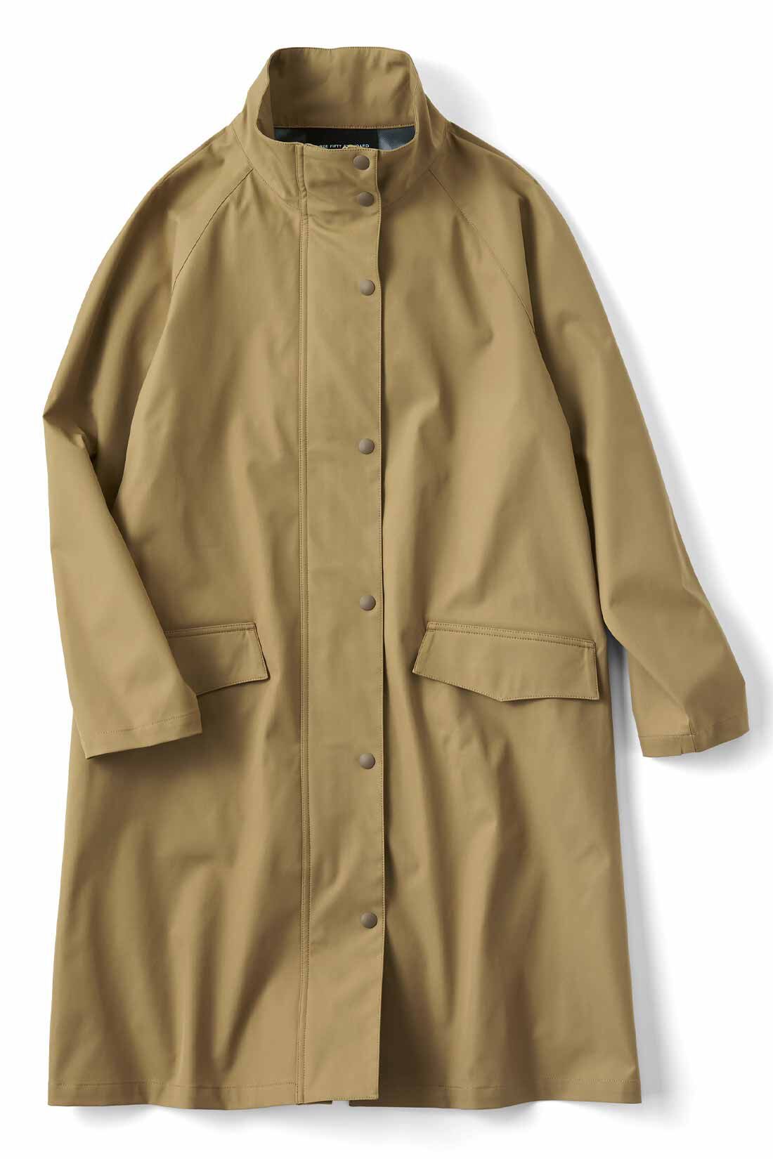 THREE FIFTY STANDARD|THREE FIFTY STANDARD スタンドカラーの撥水（はっすい）コート〈カーキベージュ〉