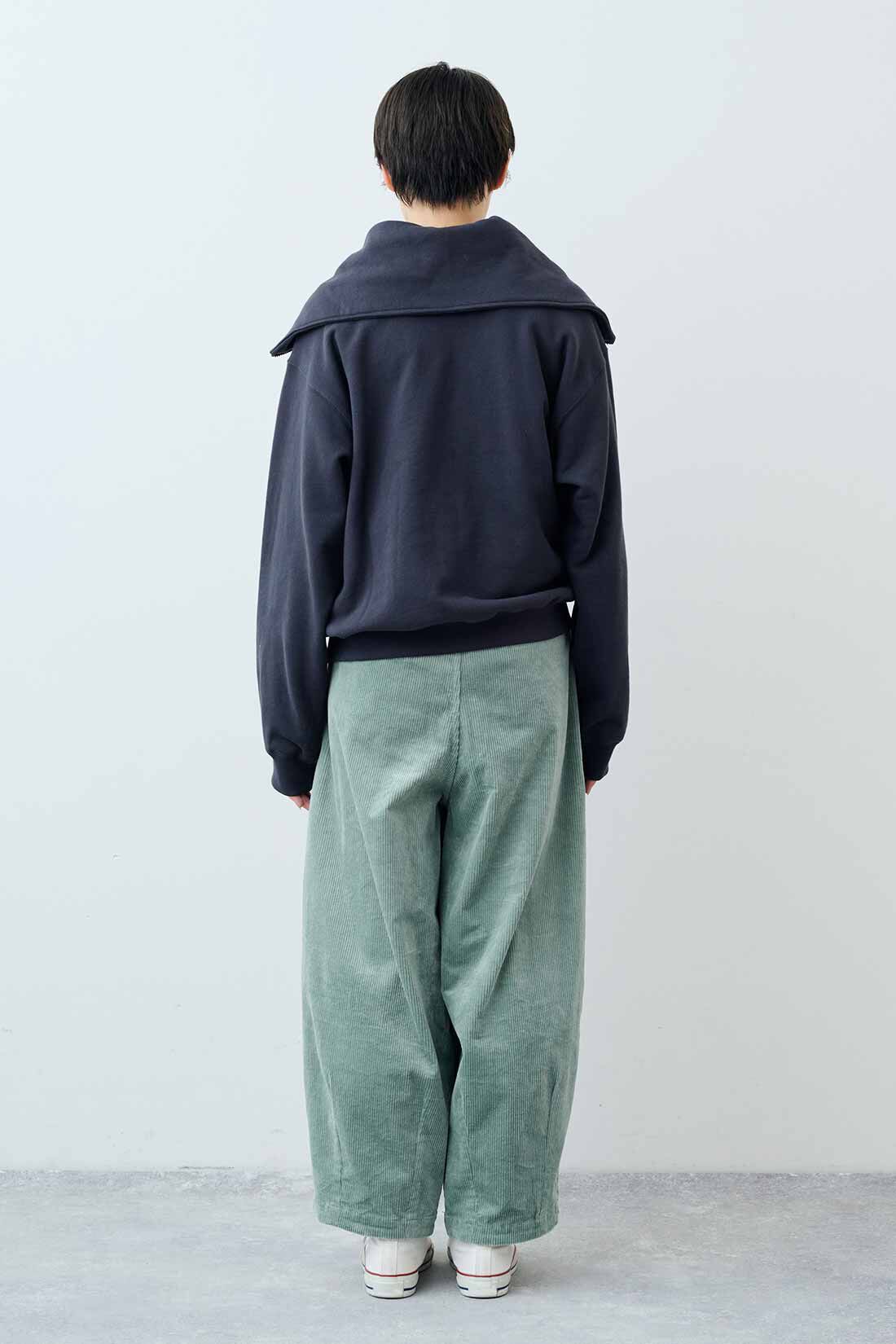 THREE FIFTY STANDARD|THREE FIFTY STANDARD　金子敦子さんと作った リーフグリーンのわくわくズボン|モデル身長：163cm　着用サイズ：M