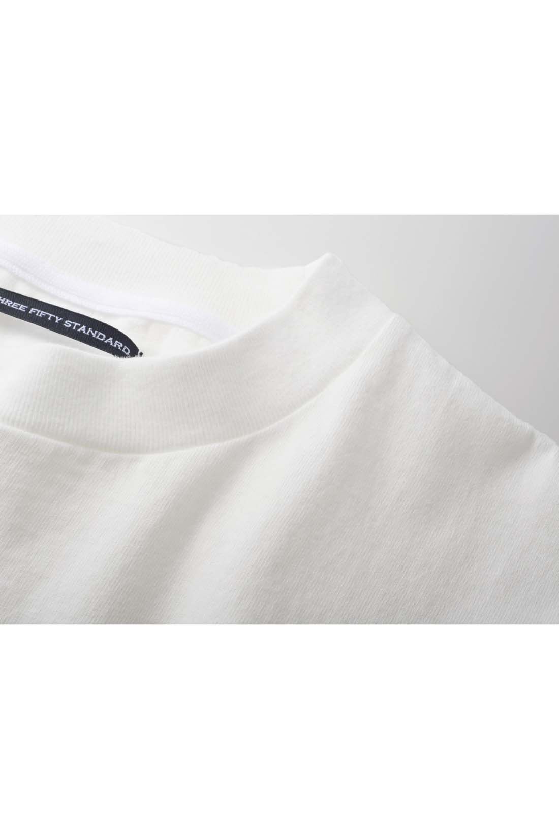 THREE FIFTY STANDARD|THREE FIFTY STANDARD　丸胴仕様のロゴプリントＴシャツ〈オフホワイト〉|肉厚のコットン生地に、シンプルなロゴがアクセント。大人が着てもサマになる一着です。