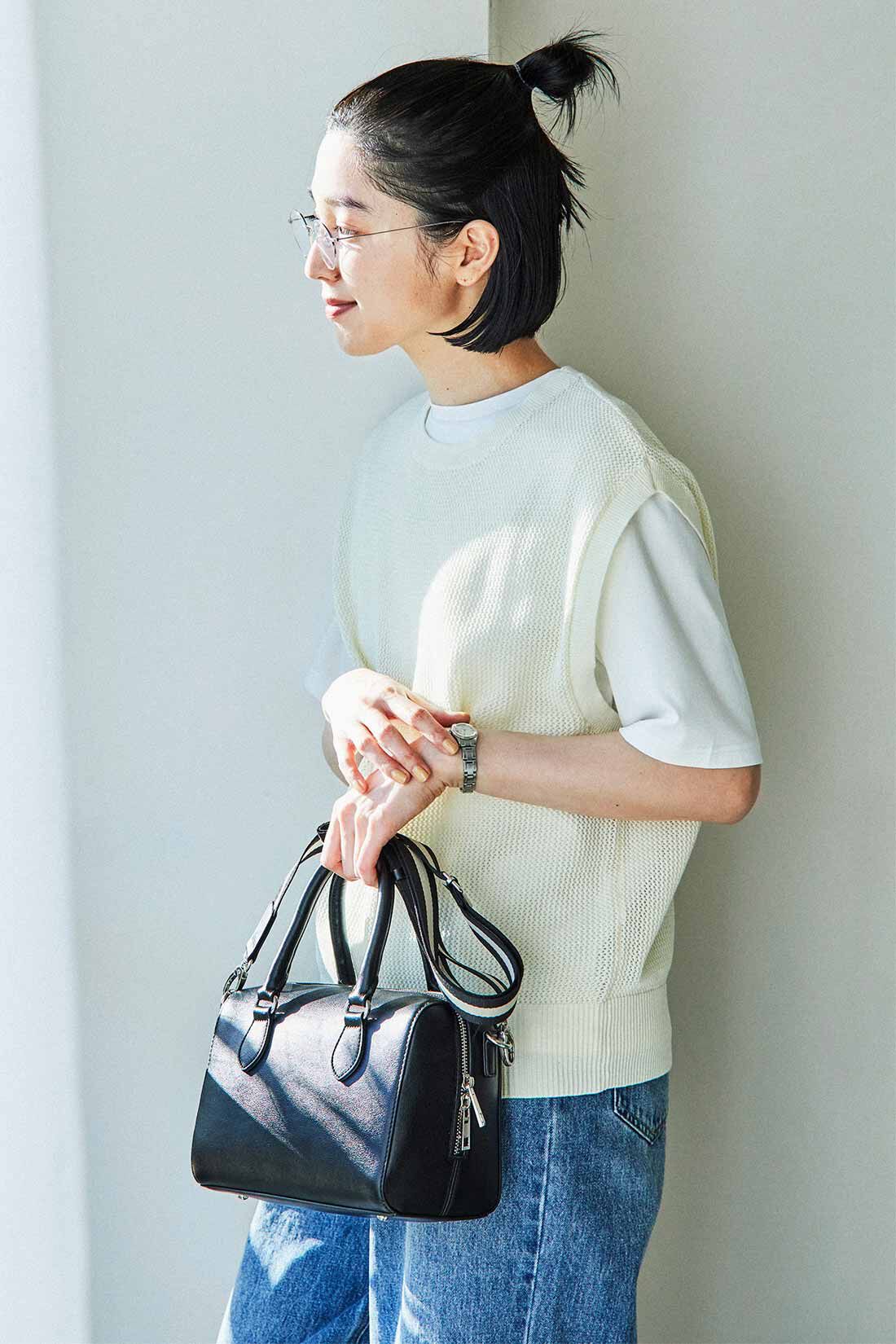 THREE FIFTY STANDARD|THREE FIFTY STANDARD 重ねてサマになるニットベスト〈オフホワイト〉