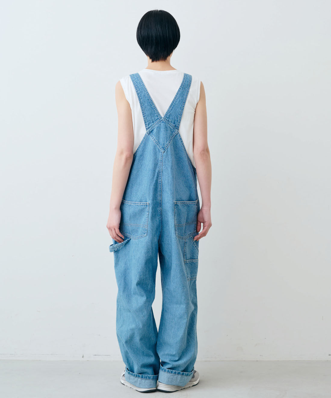 THREE FIFTY STANDARD|THREE FIFTY STANDARD　シルケット加工のタンクトップの会|モデル身長：163cm　着用サイズ：M