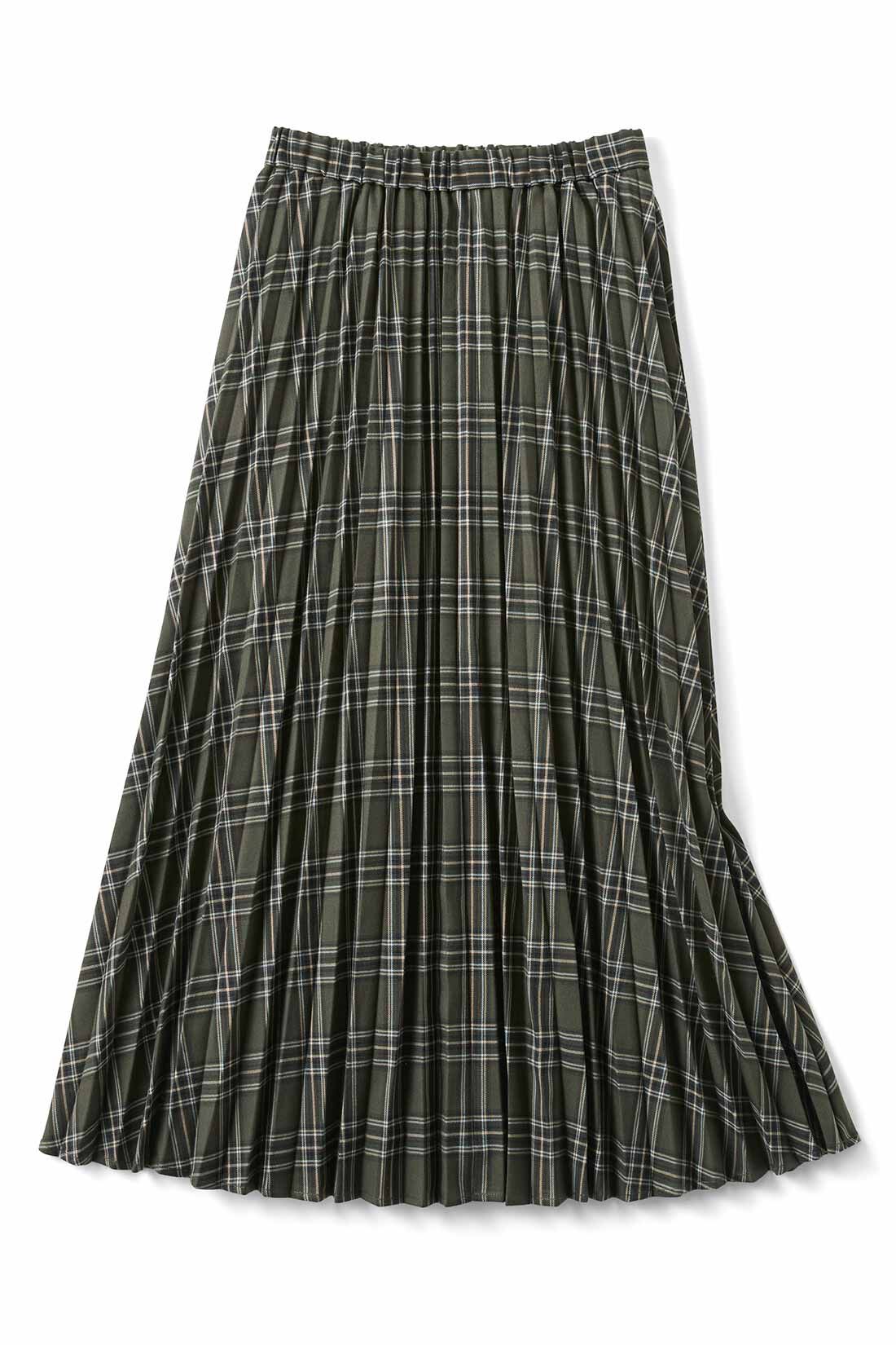 THREE FIFTY STANDARD|THREE FIFTY STANDARD チェックのプリーツスカート〈グリーン〉