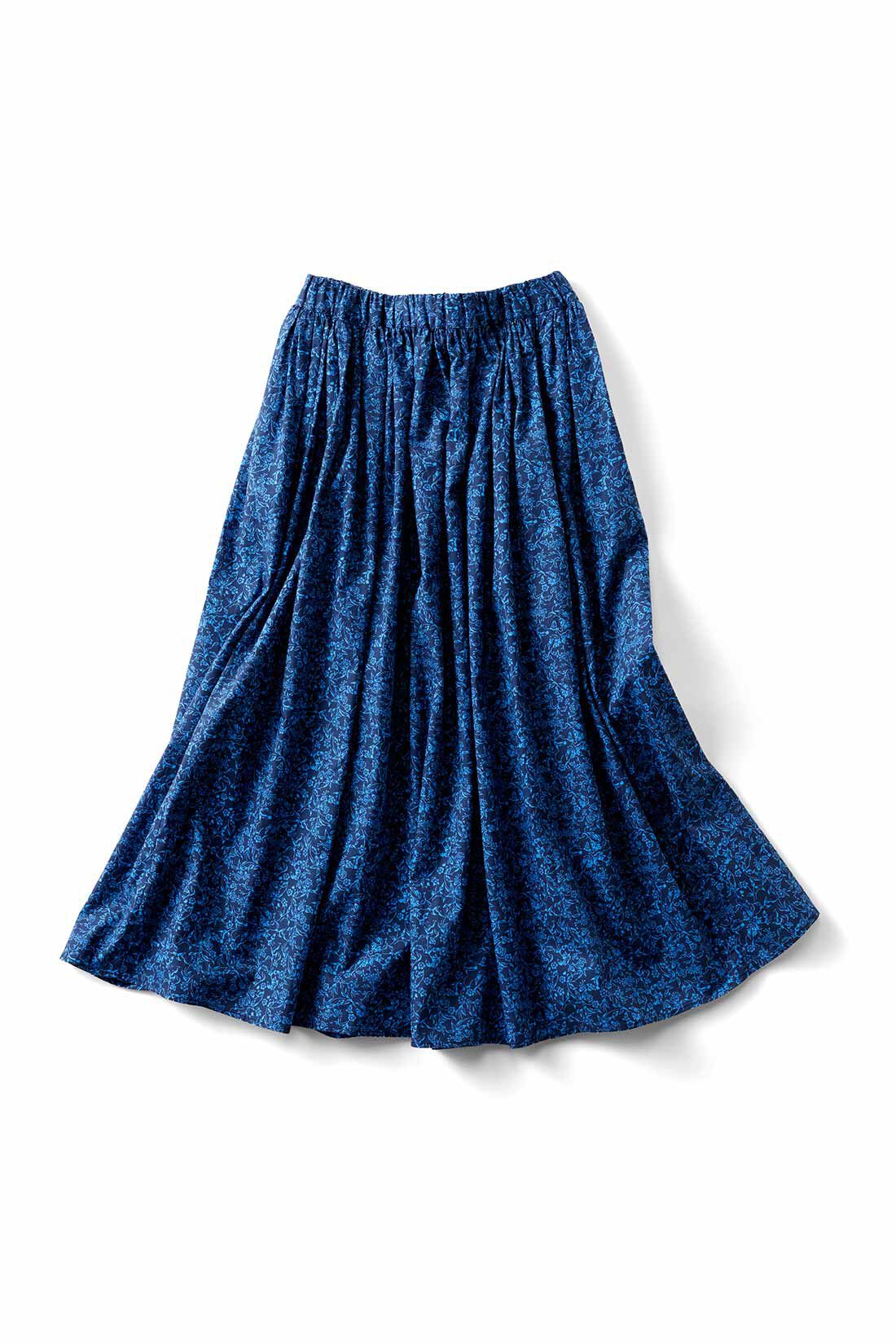 THREE FIFTY STANDARD|THREE FIFTY STANDARD シックな花柄のギャザースカート〈ネイビー〉