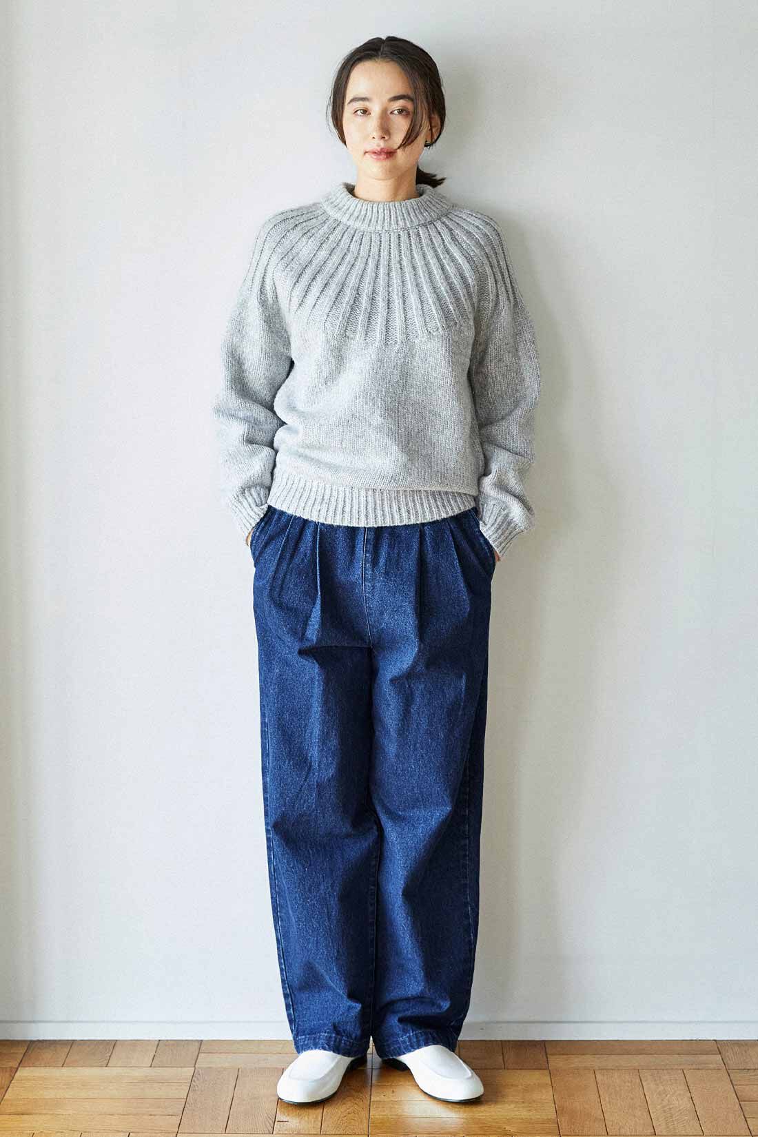THREE FIFTY STANDARD|THREE FIFTY STANDARD 10オンスデニムのイージーパンツ〈ブルー〉