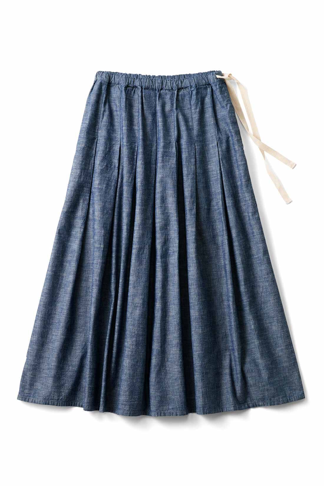THREE FIFTY STANDARD|THREE FIFTY STANDARD インディゴブルーのタックギャザースカート