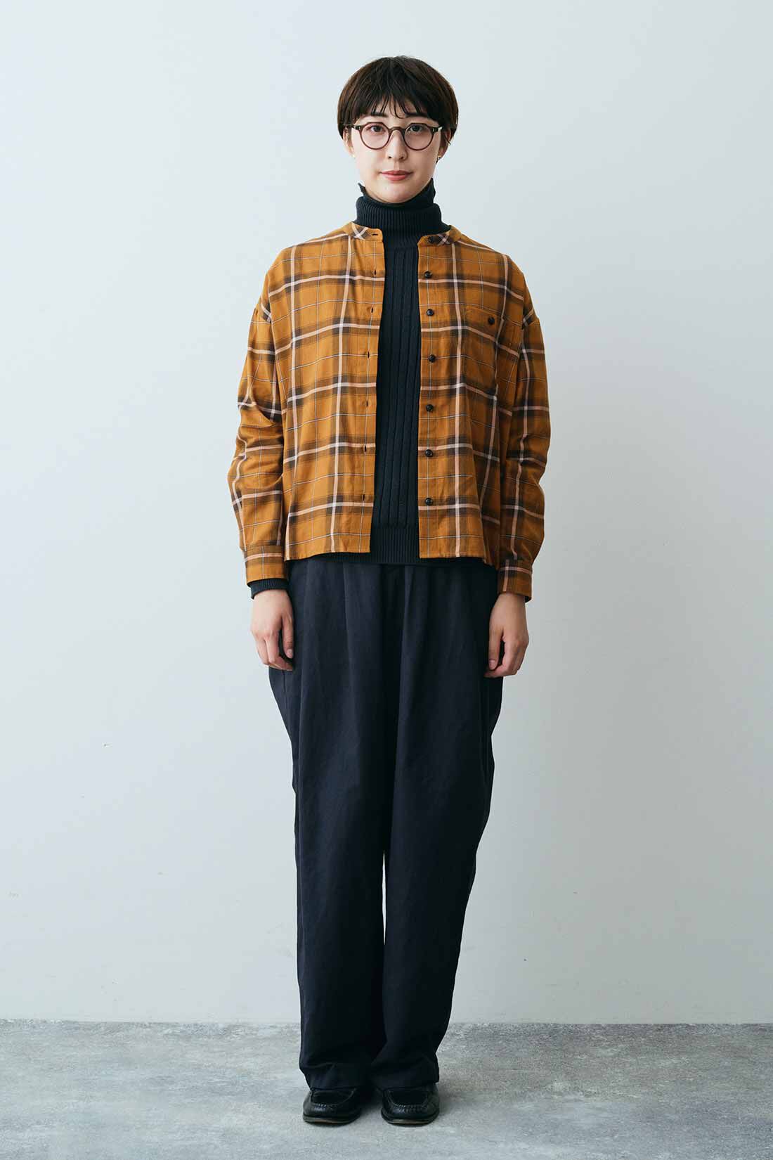 THREE FIFTY STANDARD|THREE FIFTY STANDARD 金子敦子さんと作った 一枚で着こなしが完成するチェックシャツ〈マスタード〉