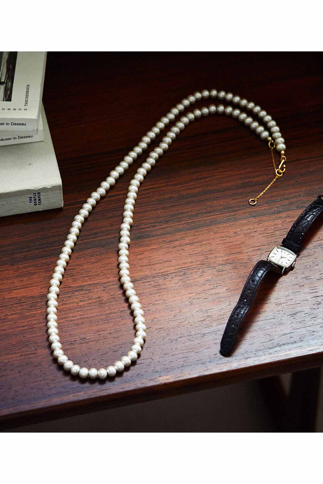 THREE FIFTY STANDARD|THREE FIFTY STANDARD 桜の木から削り出したウッドパールロングネックレス