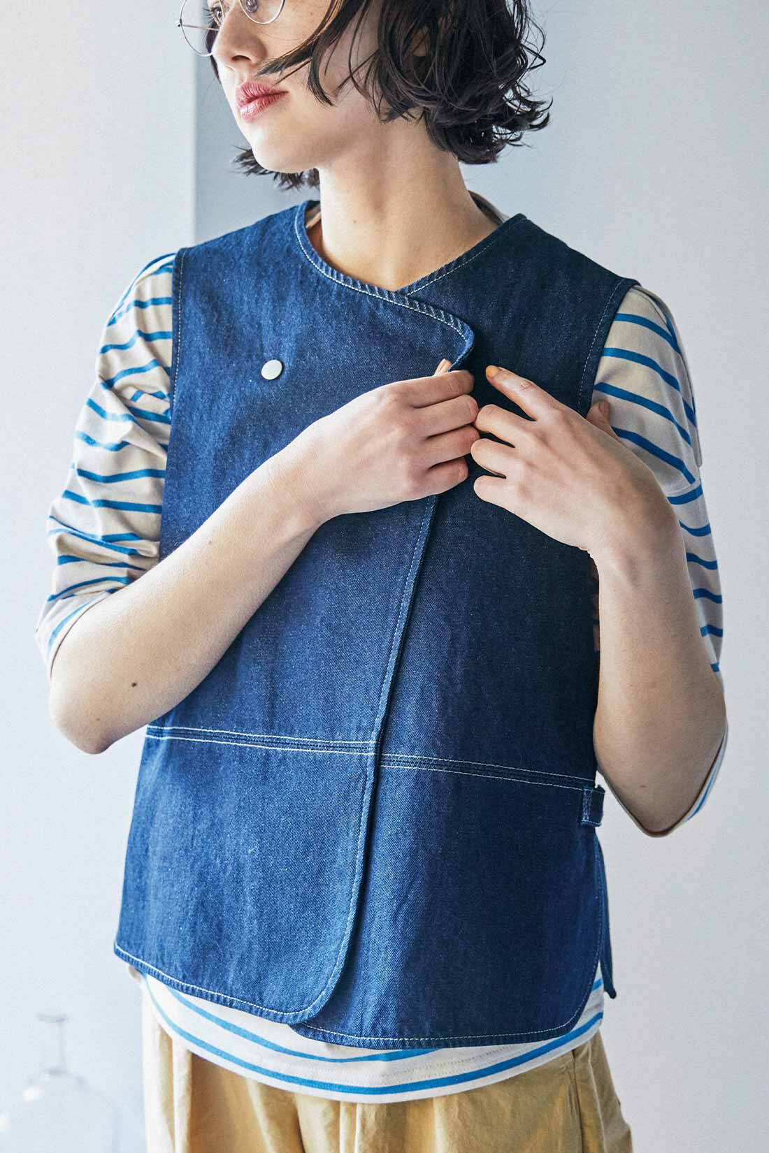 THREE FIFTY STANDARD|THREE FIFTY STANDARD 編集部と作った シンプルにこだわったラップデザインのデニムベスト