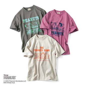 PEANUTS 〈スヌーピー＆フレンズ〉 綿100％ ロゴプリント Tシャツ