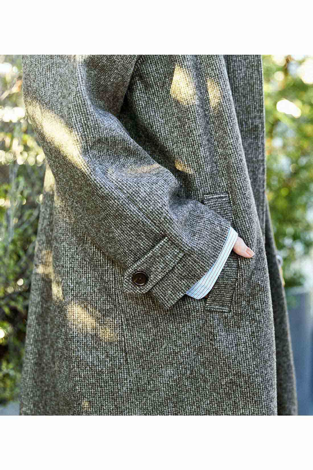 THREE FIFTY STANDARD|THREE FIFTY STANDARD　小谷 実由さんと作った 細かいチェック柄のアンクルコート〈グレー〉
