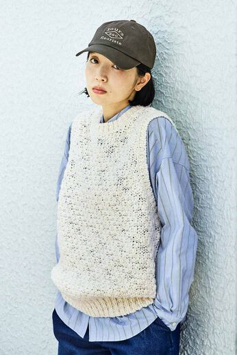 THREE FIFTY STANDARD | 刺しゅう スーベニアキャップ〈チャコールブラウン〉