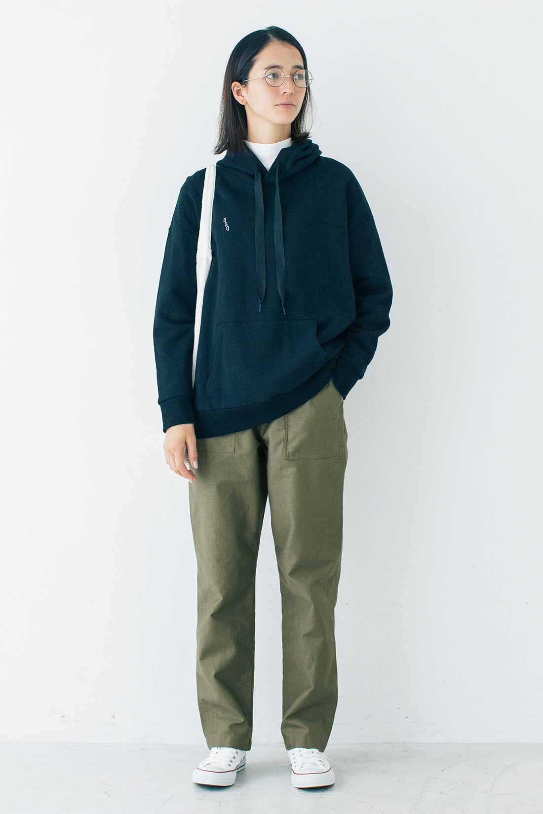 THREE FIFTY STANDARD|THREE FIFTY STANDARD　ミリタリーテイストのベイカーパンツ〈オリーブグリーン〉
