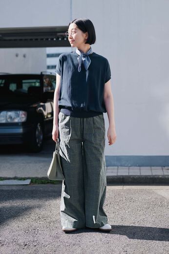 THREE FIFTY STANDARD | グリーンラインのチェックパンツ