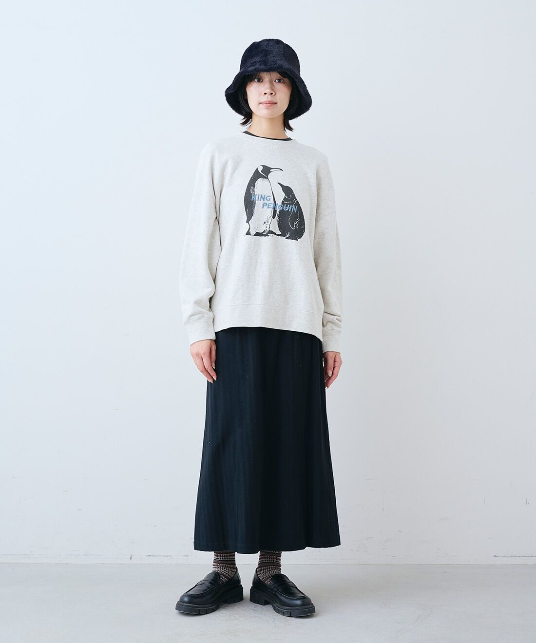 THREE FIFTY STANDARD|小谷実由さんと作ったヘリンボーン スカート〈ブラック〉のコーディネート