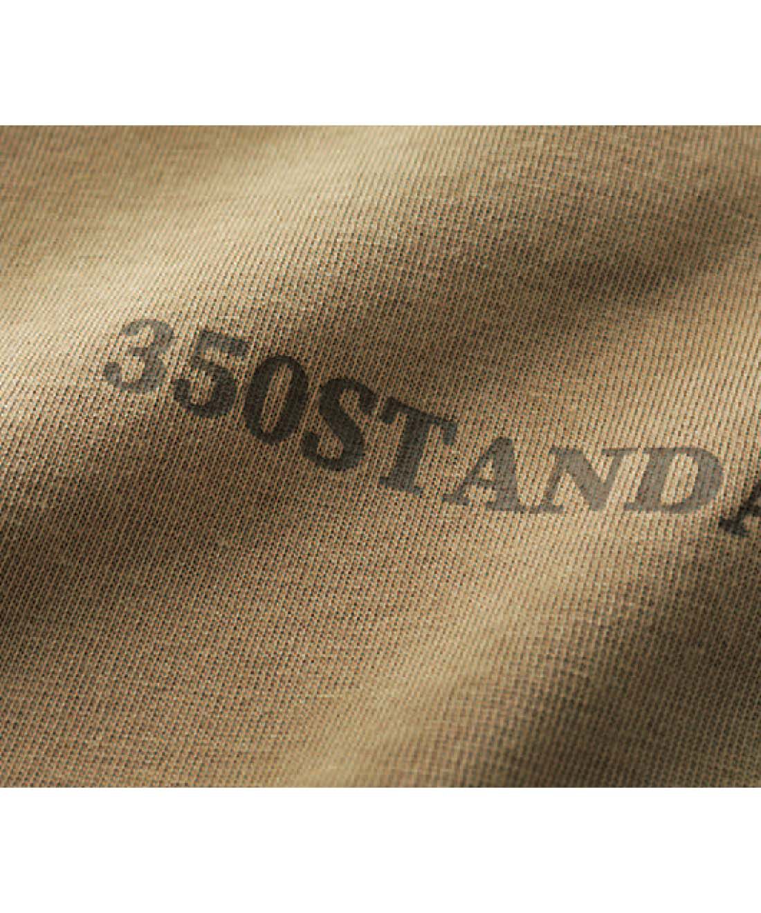 THREE FIFTY STANDARD|THREE FIFTY STANDARD　ピグメント加工のロゴプリントＴシャツの会|胸もとには、ベースと同じトーンでブランドロゴをプリントして、控えめなアクセントに。
