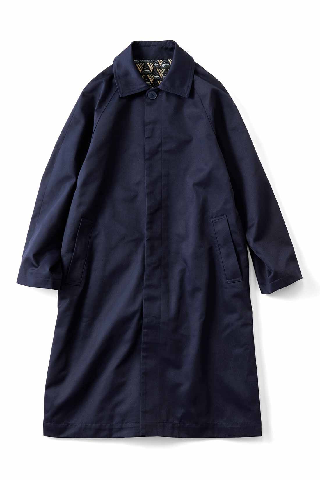 THREE FIFTY STANDARD|THREE FIFTY STANDARD ミュルーズモダン スタンダードなステンカラーコート〈ネイビー〉
