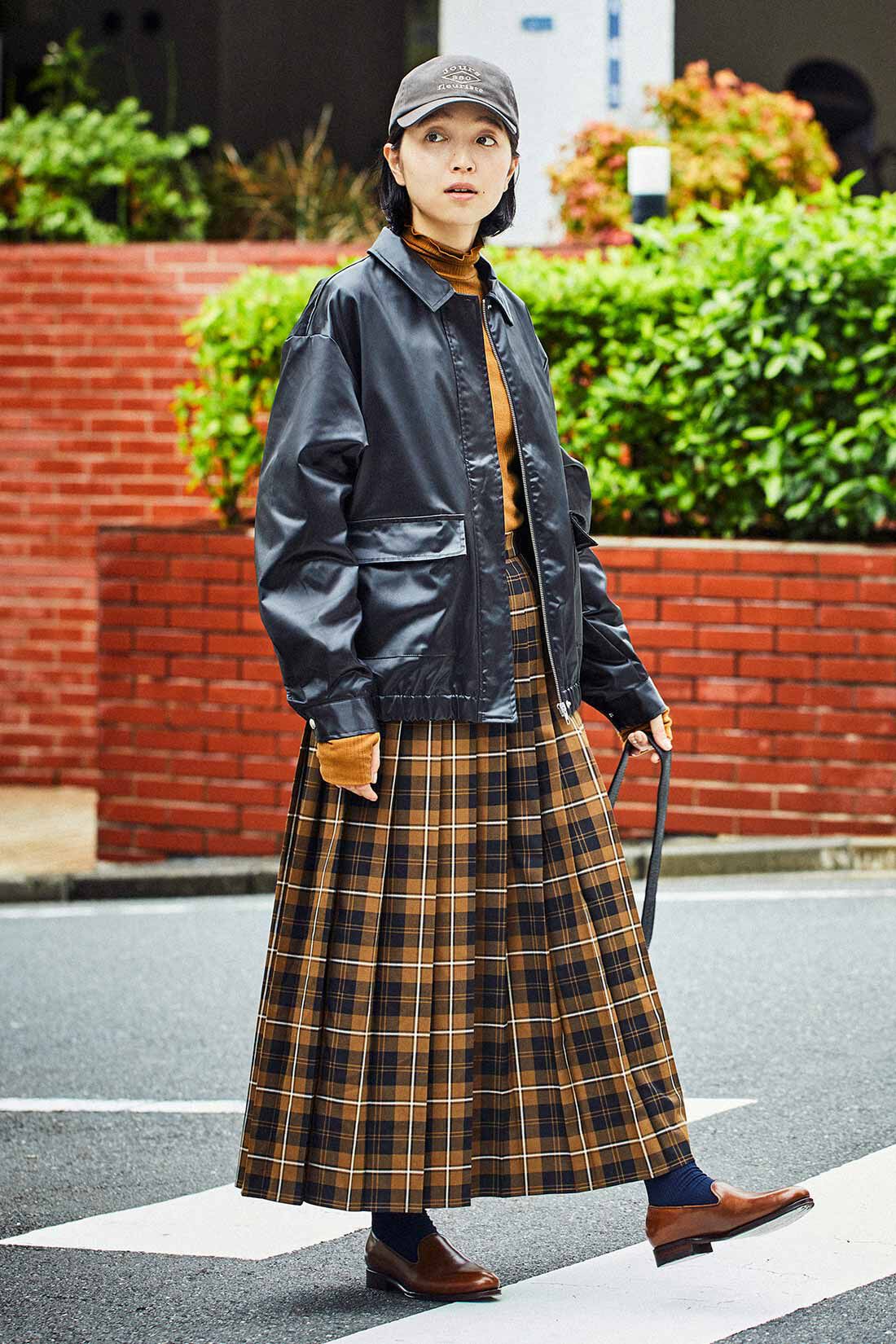 THREE FIFTY STANDARD|THREE FIFTY STANDARD Peter MacArthur ブラウンチェックのプリーツスカート