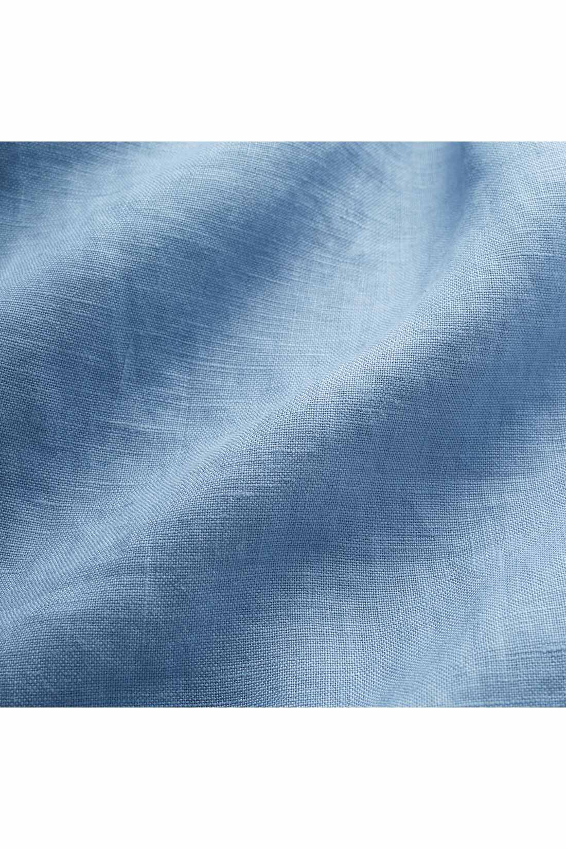 THREE FIFTY STANDARD|THREE FIFTY STANDARD 麻100％のたっぷりギャザーロングスカート〈ブルー〉|リネン100％の生地だから、しわもちょっとした味に。