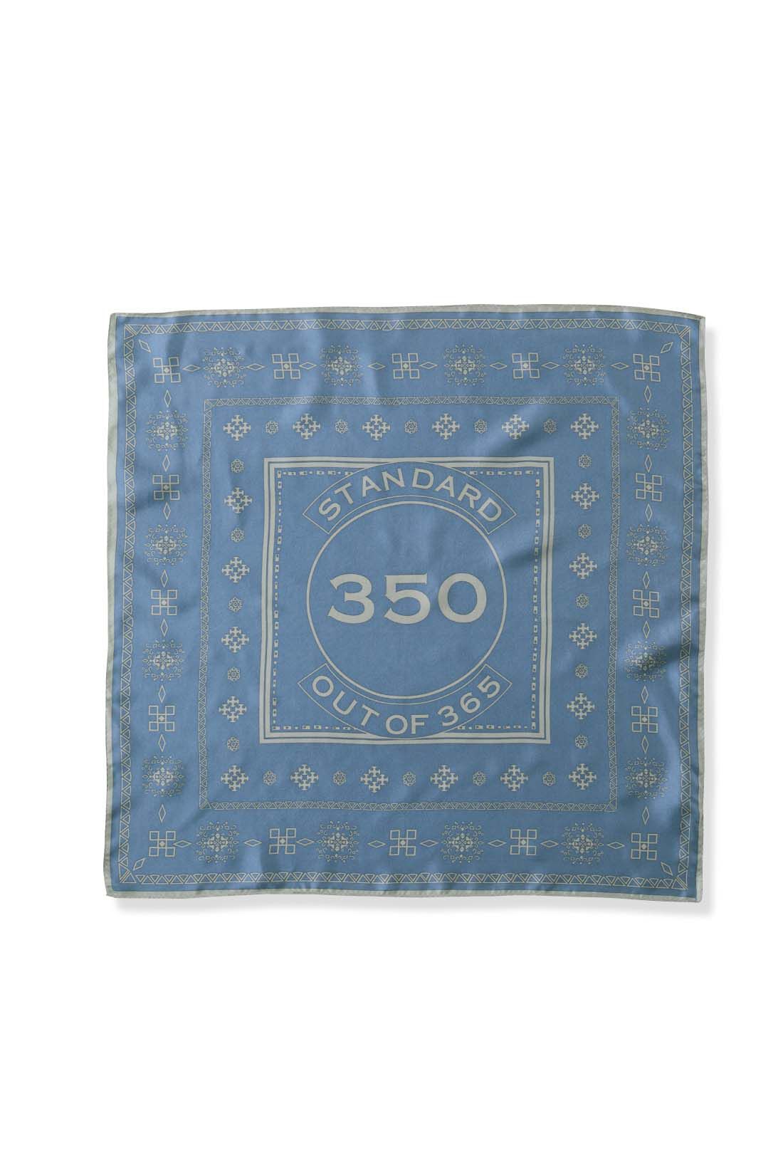 THREE FIFTY STANDARD|THREE FIFTY STANDARD　ヴィンテージのようなシルクスカーフ〈ネイビー〉