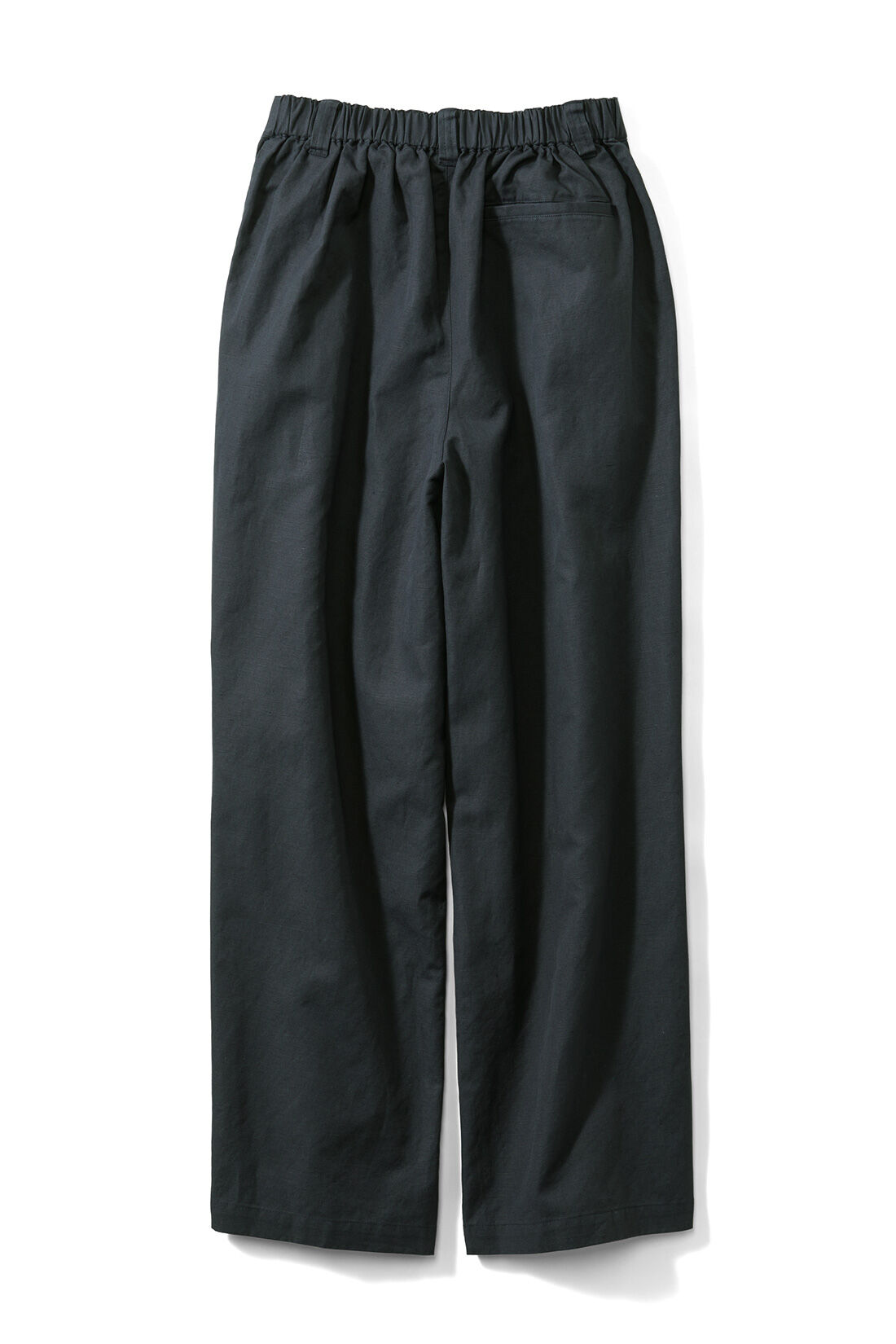 THREE FIFTY STANDARD|THREE FIFTY STANDARD リネン混ワイドストレートパンツ〈ダークネイビー〉|BACK