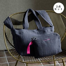 フェリシモMama | キルティング マザーズトートバッグ マザーズバッグ おむつポーチ〈アッシュネイビー〉