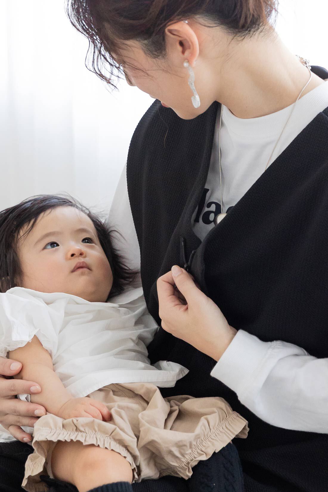 フェリシモMama|Moredde　マタニティから産後も使える　２－ＷＡＹカットソーセットアップ〈グレージュ〉