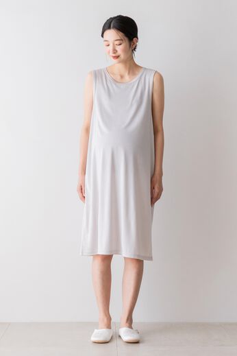 フェリシモMama | 授乳が簡単 マタニティ カットソー ペチワンピース 〈アイスグレー〉