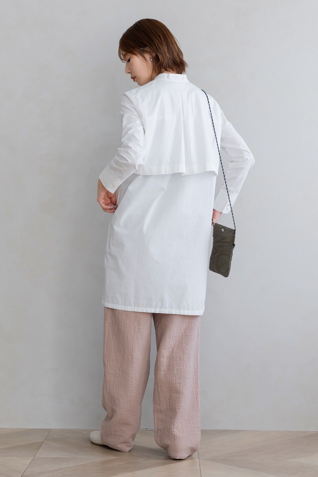 FELISSIMO Mama|Moredde　綿100％楊柳ダブルガーゼ素材が気持ちいい　産前産後楽しめるワイドパンツ〈モカベージュ〉