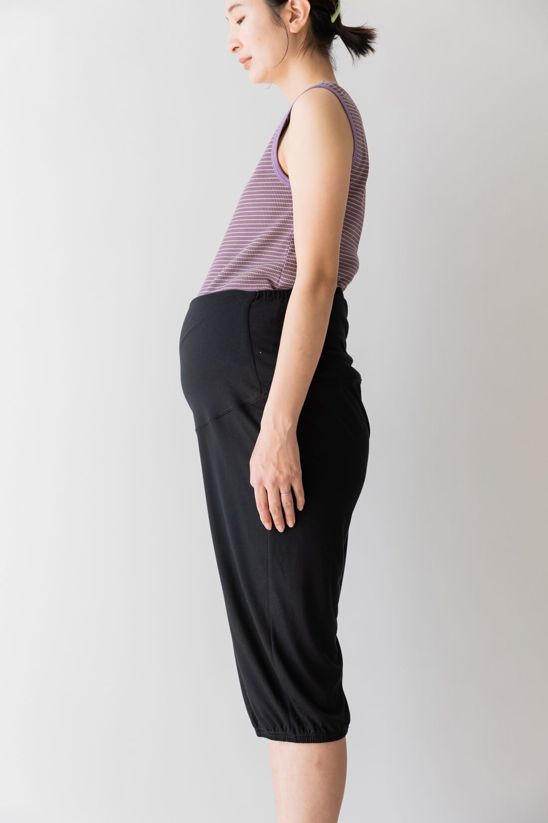 フェリシモMama|Moredde　産前産後で使える　お悩みをくるっと解決してくれるペチパンツ〈アイスグレー〉|model:H167　着用サイズ：Mサイズ+丈2cm　※写真は別色です