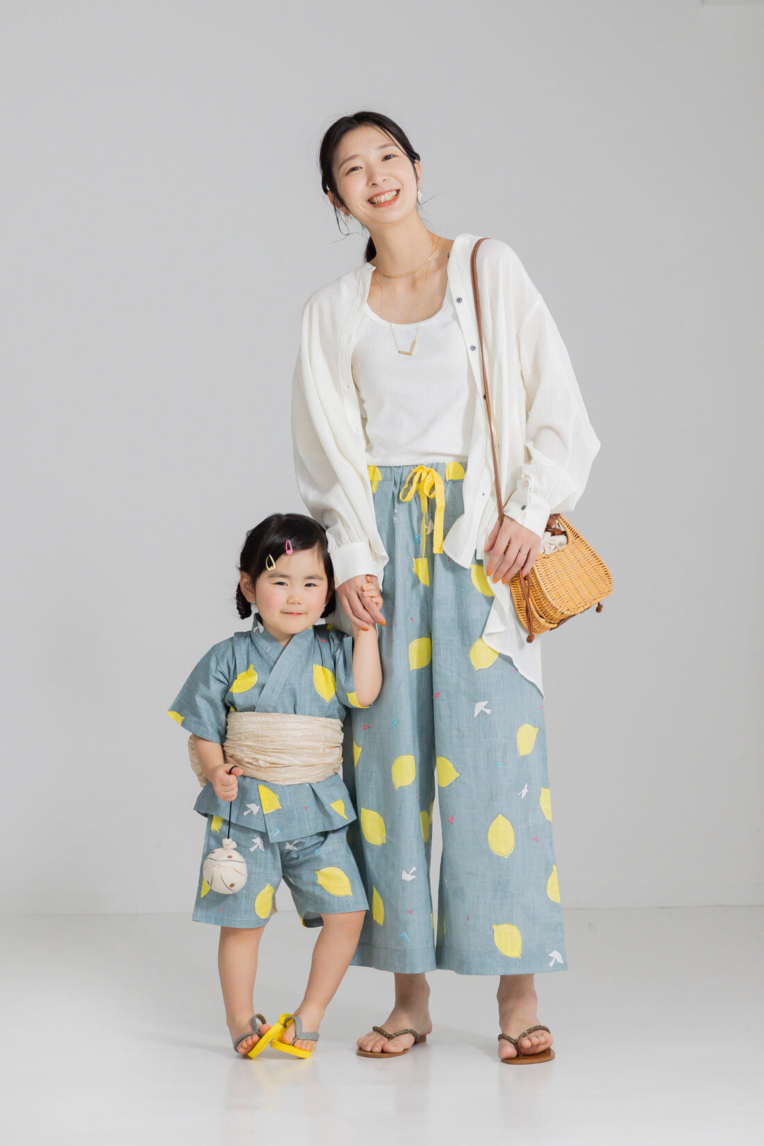 フェリシモMama|Ｓｕｂｉｋｉａｗａ食器店さんとつくったレモン柄のガウチョパンツ