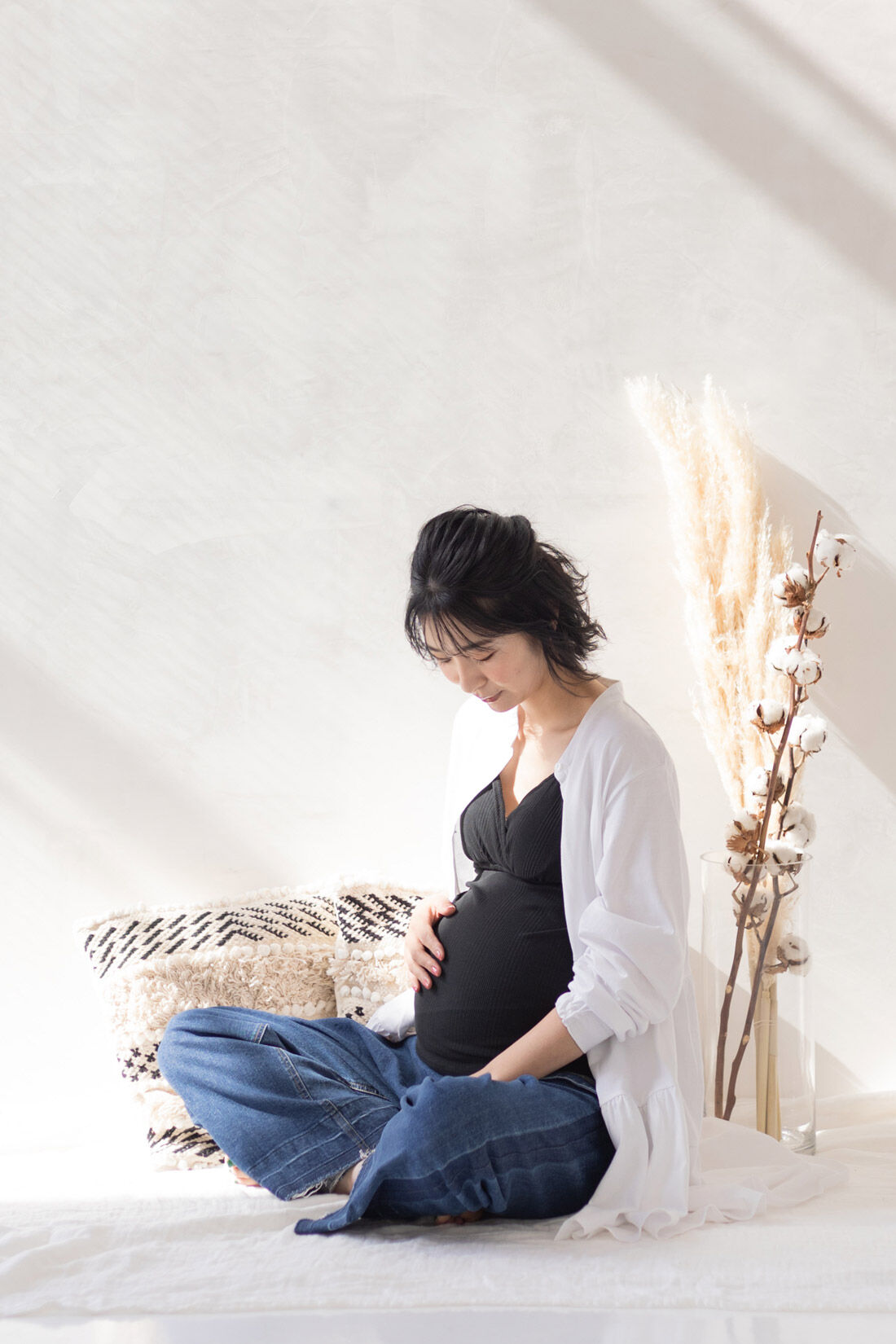 フェリシモMama|Moredde　マタニティから産後も使える　ママによりそうティアードチュニックパジャマ〈ホワイト〉