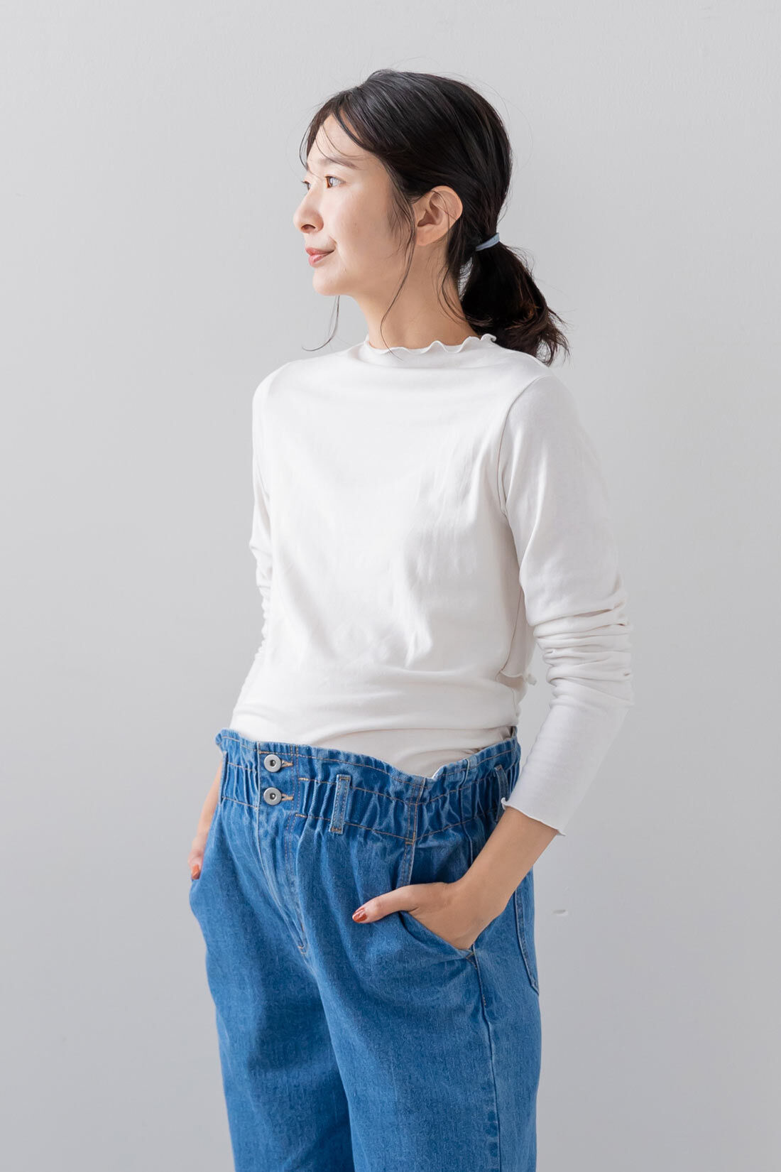 フェリシモMama|Moredde　心地いい素材の２－ＷＡＹ授乳トップス〈ブラック〉|前後着られる２－WAY仕様　※写真は別色です。