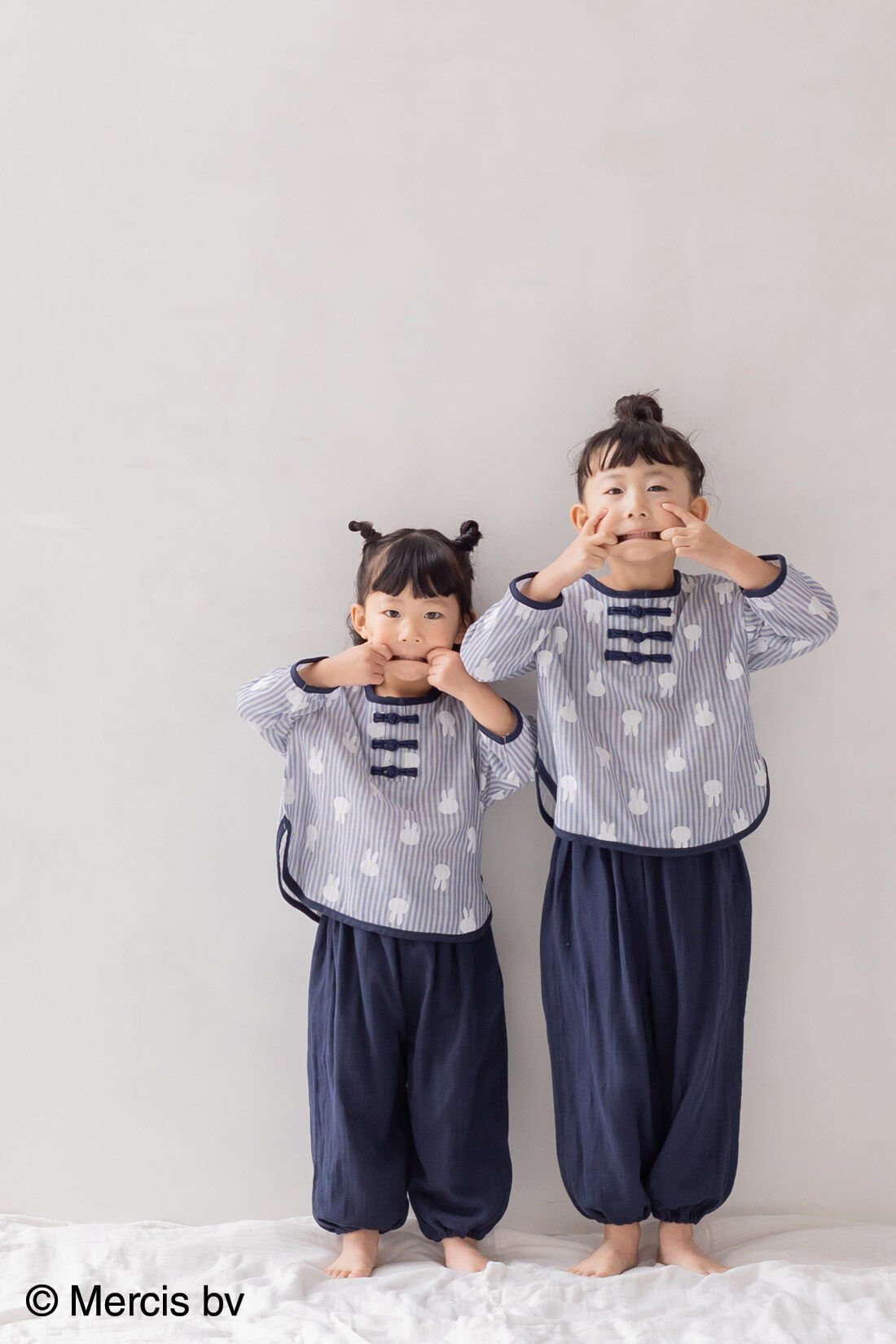 フェリシモMama|リブ イン コンフォート ×miffy　ふわふわダブルガーゼのストライプ長袖キッズセットアップ