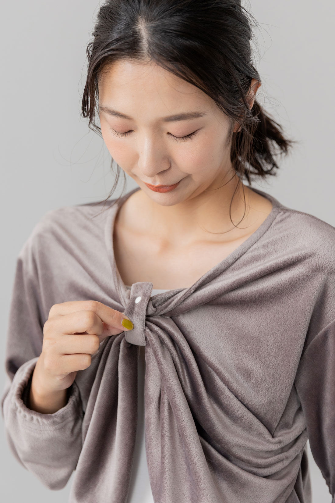 フェリシモMama|［Mama select］産前・産後使える　ベロアルームウェア〈サックス〉| ※写真は別色です。