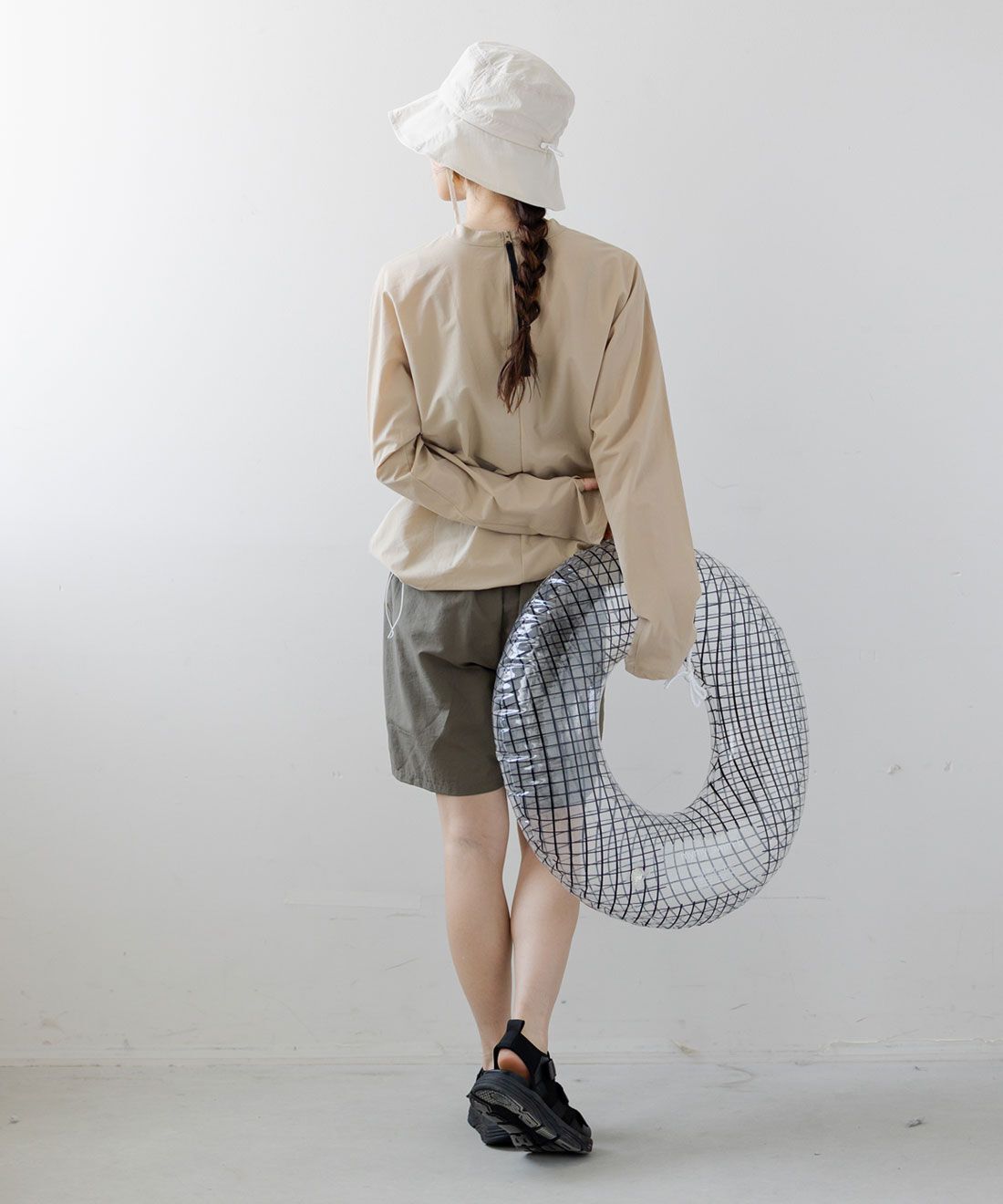 FELISSIMO Mama|Moredde　UV98％カット＆撥水加工　持ち運びがらくちんなつば広ブリムハット〈アイボリー〉
