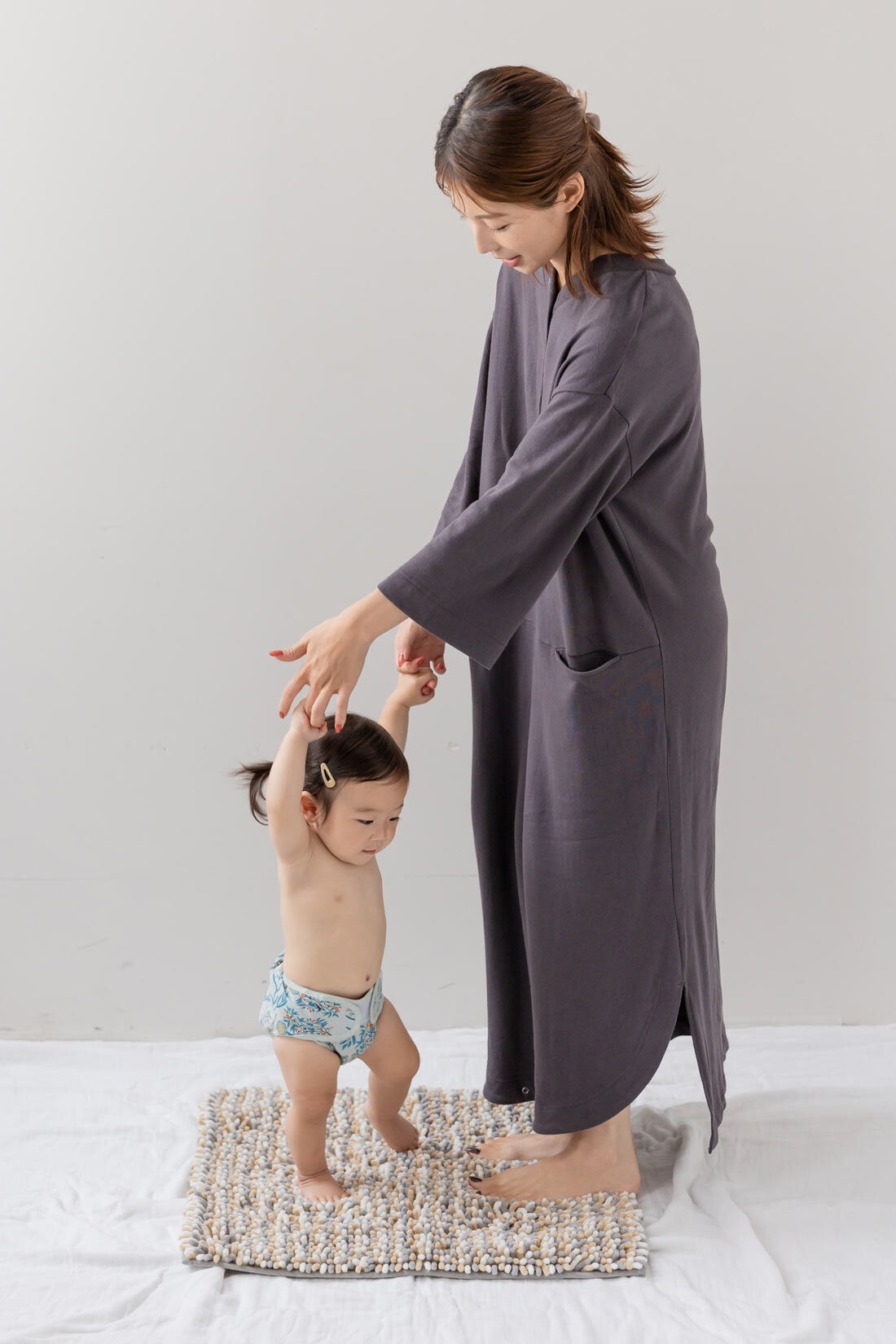 フェリシモMama|［Mama select］もふバスマット正方形〈ごま〉