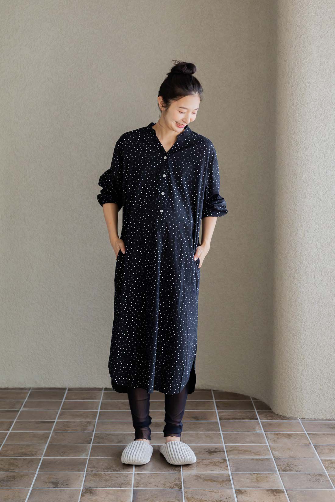 フェリシモMama|Moredde　マタニティから産後も使える　ママによりそうワンピースパジャマ〈ドット〉