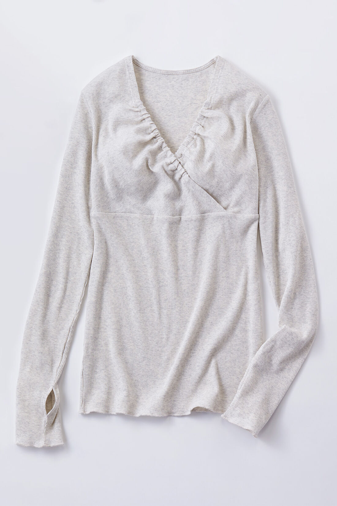 フェリシモMama|Moredde　綿１００％のエニワイズ加工が肌にやさしい　カシュクール授乳インナートップス〈アイボリー〉|ニュアンスのある杢調のアイボリー。