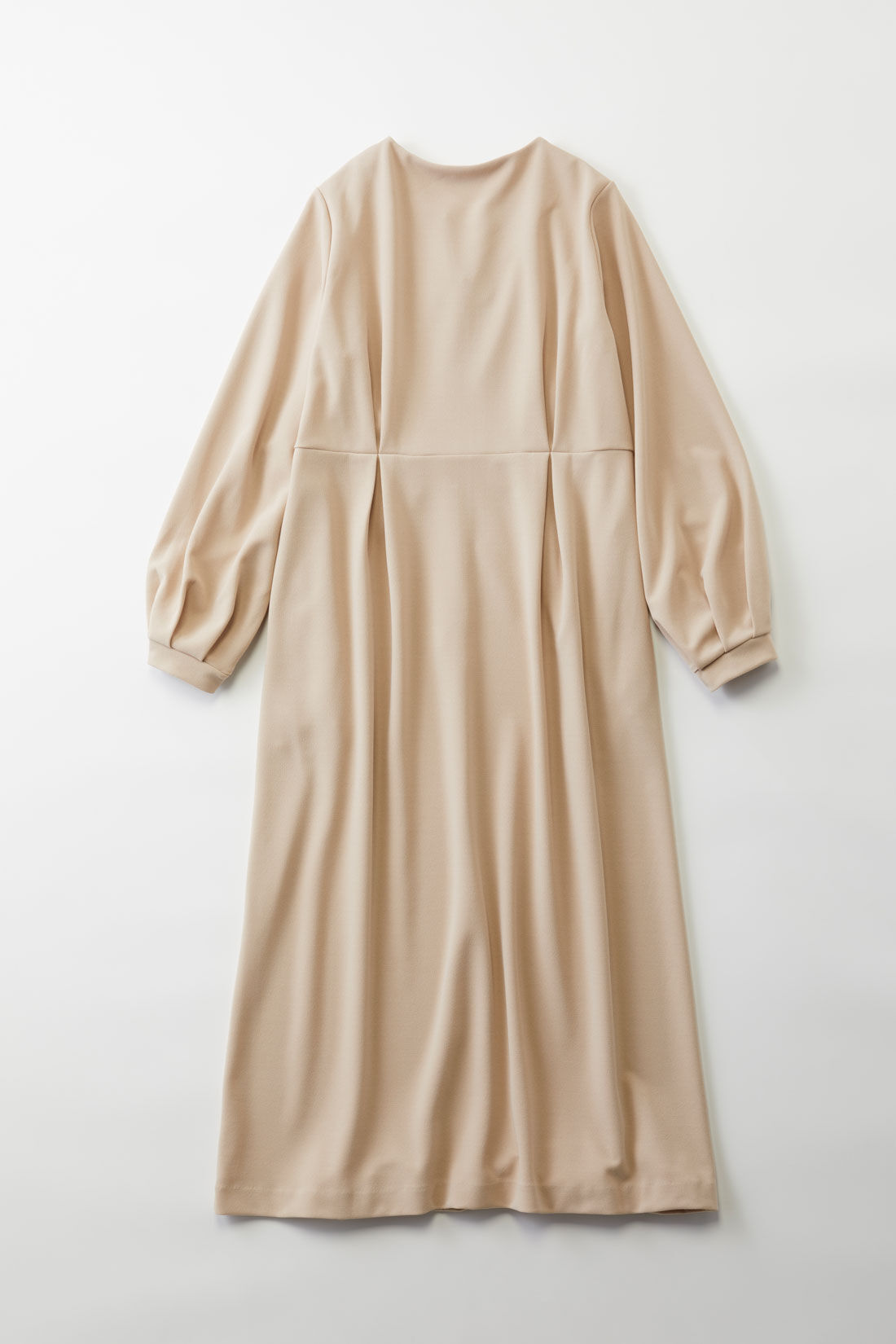 フェリシモMama|Moredde　マタニティ・産後使える　授乳が簡単　上品キーネックのワンピース〈ベージュ〉