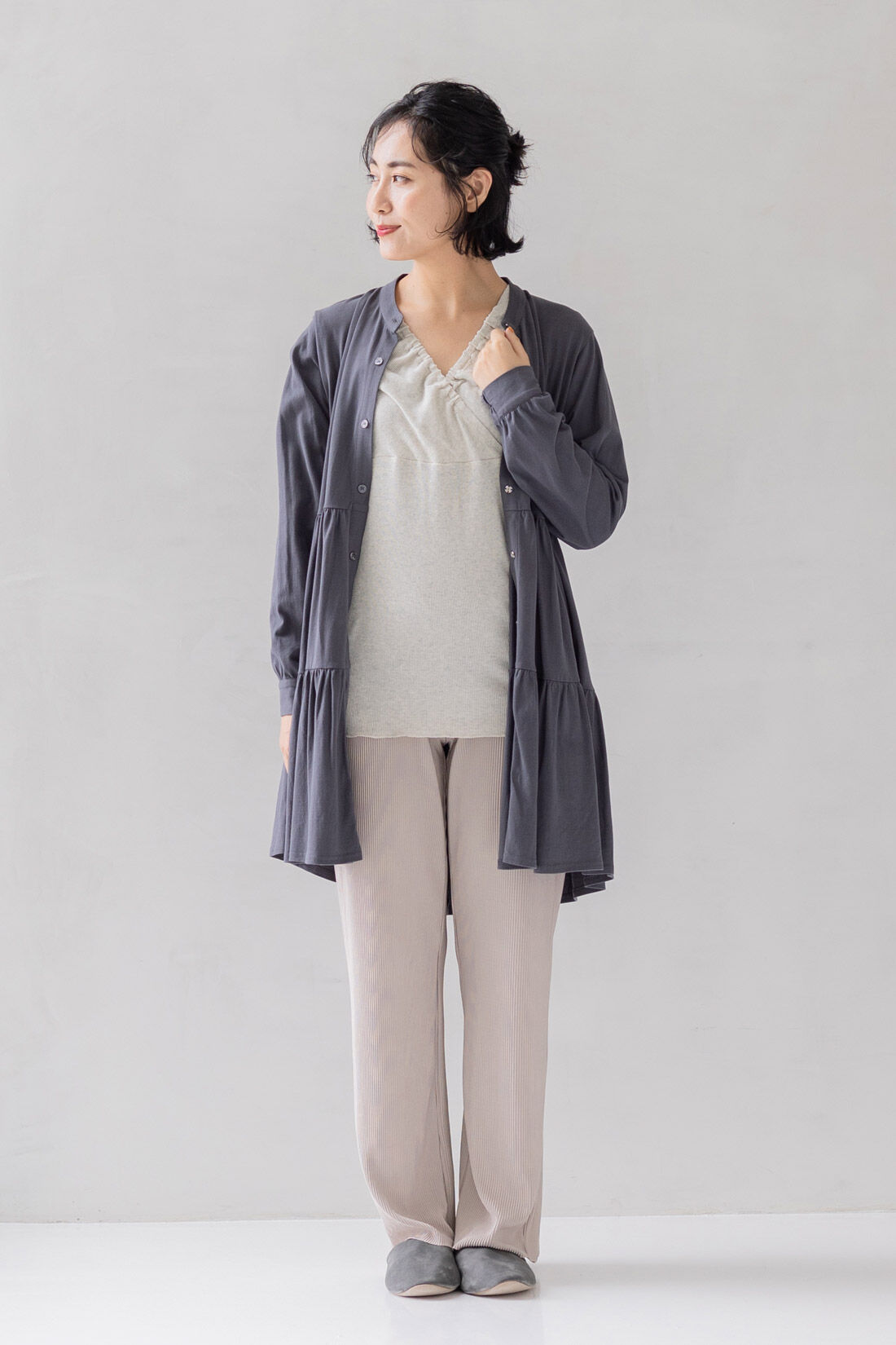 フェリシモMama|Moredde　綿１００％のエニワイズ加工が肌にやさしい　カシュクール授乳インナートップス〈アイボリー〉